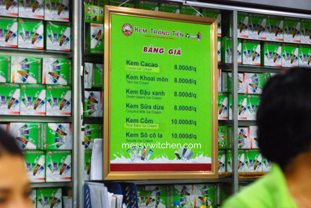 Kem Que (Ice-Cream Sticks) Price List @ Kem Tràng Tiền, Hoan Kiem, Hanoi